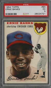 1954 Topps #94 Ernie Banks Rookie Card - PSA EX 5